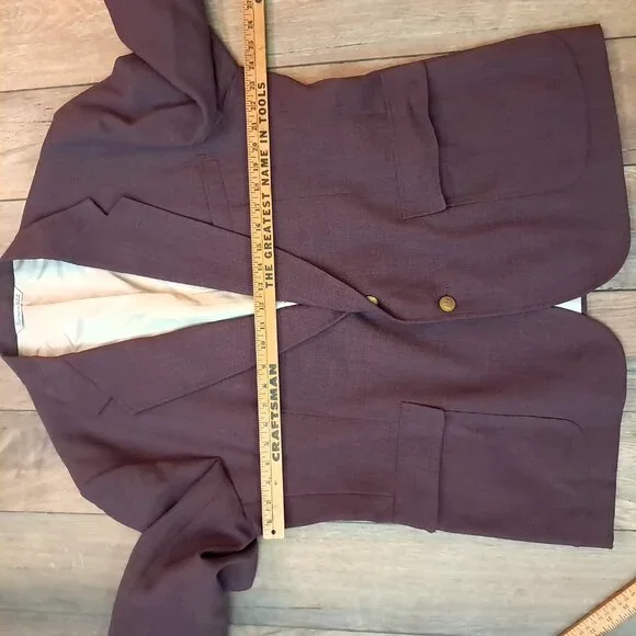 Stafford Men's 46S Burgundy red Gold Blazer Jacket Sport Coat 46 SHORT Christmas